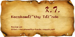 Kecskeméthy Tünde névjegykártya