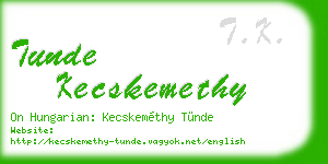 tunde kecskemethy business card