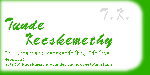 tunde kecskemethy business card